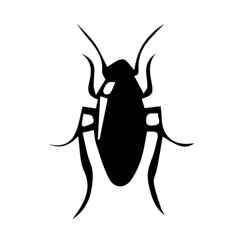 Cockroach bug vector icon. Roach silhouette insect black icon illustration pest