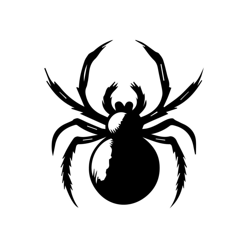 art danger spider black white tattoo element vector template animal