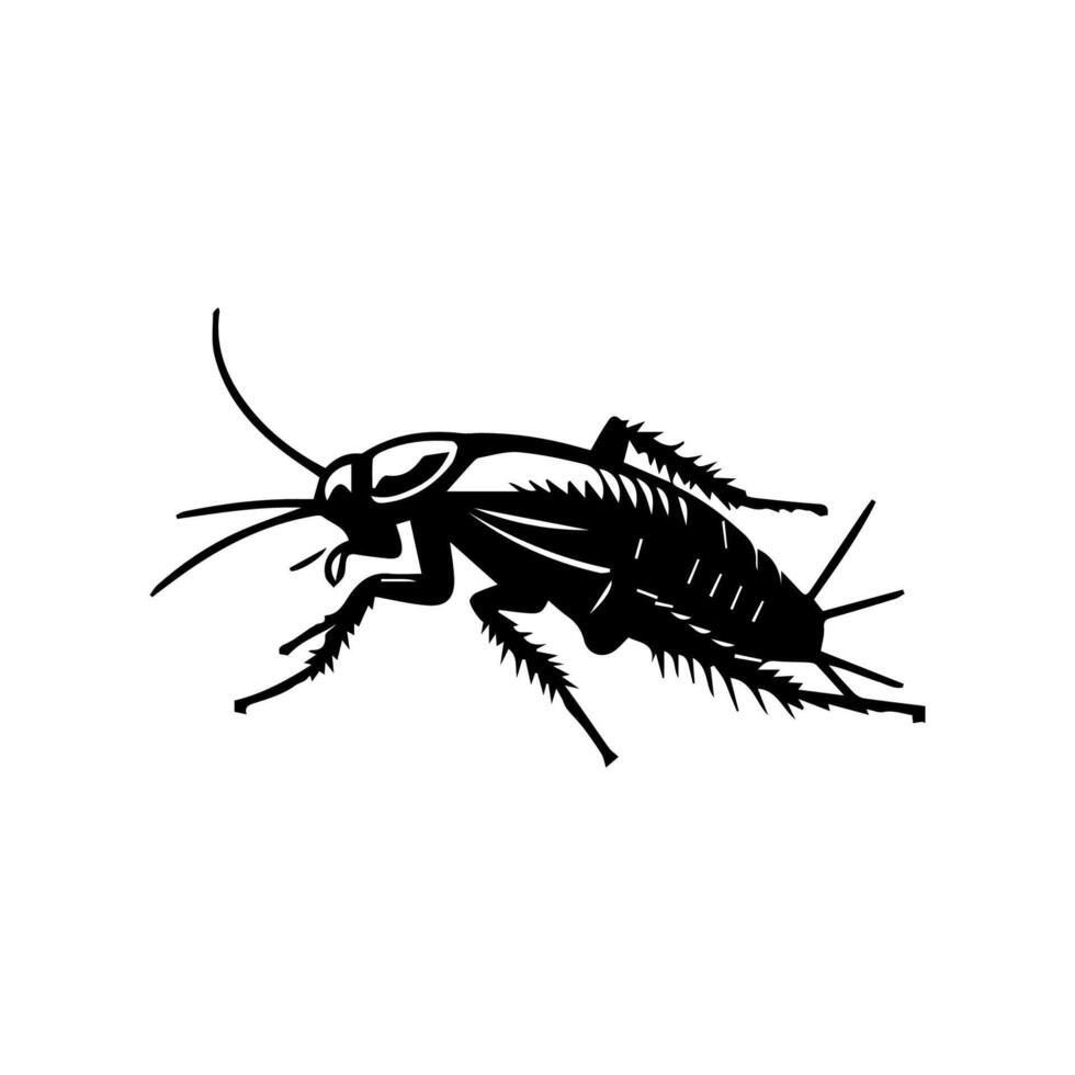 cucaracha error vector icono. cucaracha silueta insecto negro icono ilustración parásito