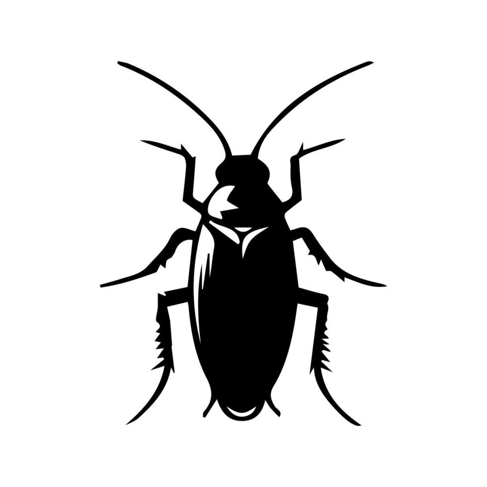 Cockroach bug vector icon. Roach silhouette insect black icon illustration pest