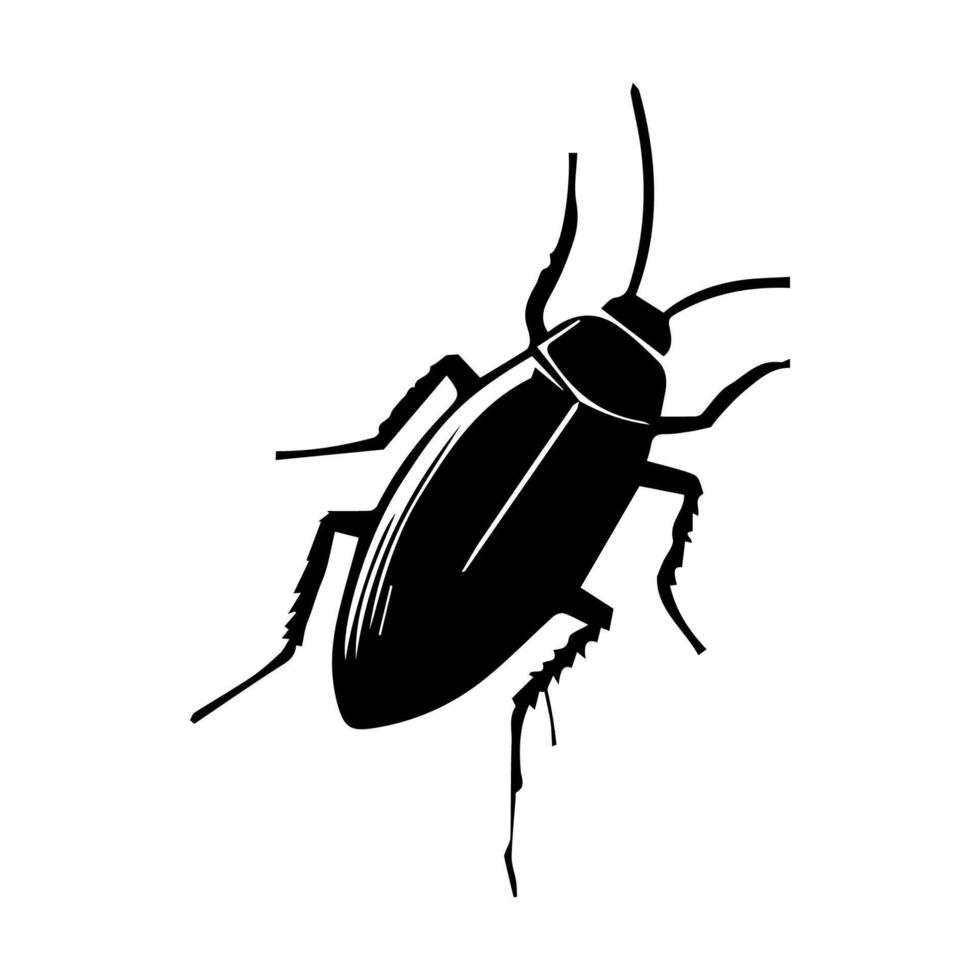 Cockroach bug vector icon. Roach silhouette insect black icon illustration pest