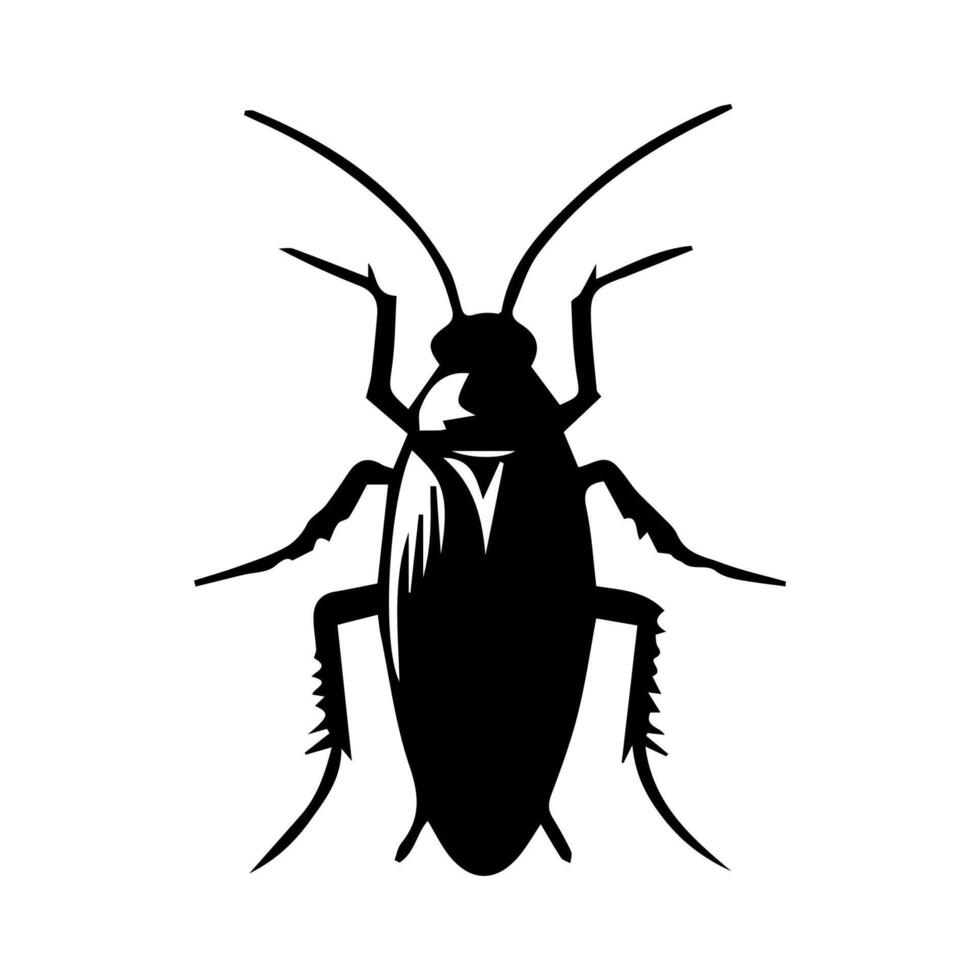 Cockroach bug vector icon. Roach silhouette insect black icon illustration pest