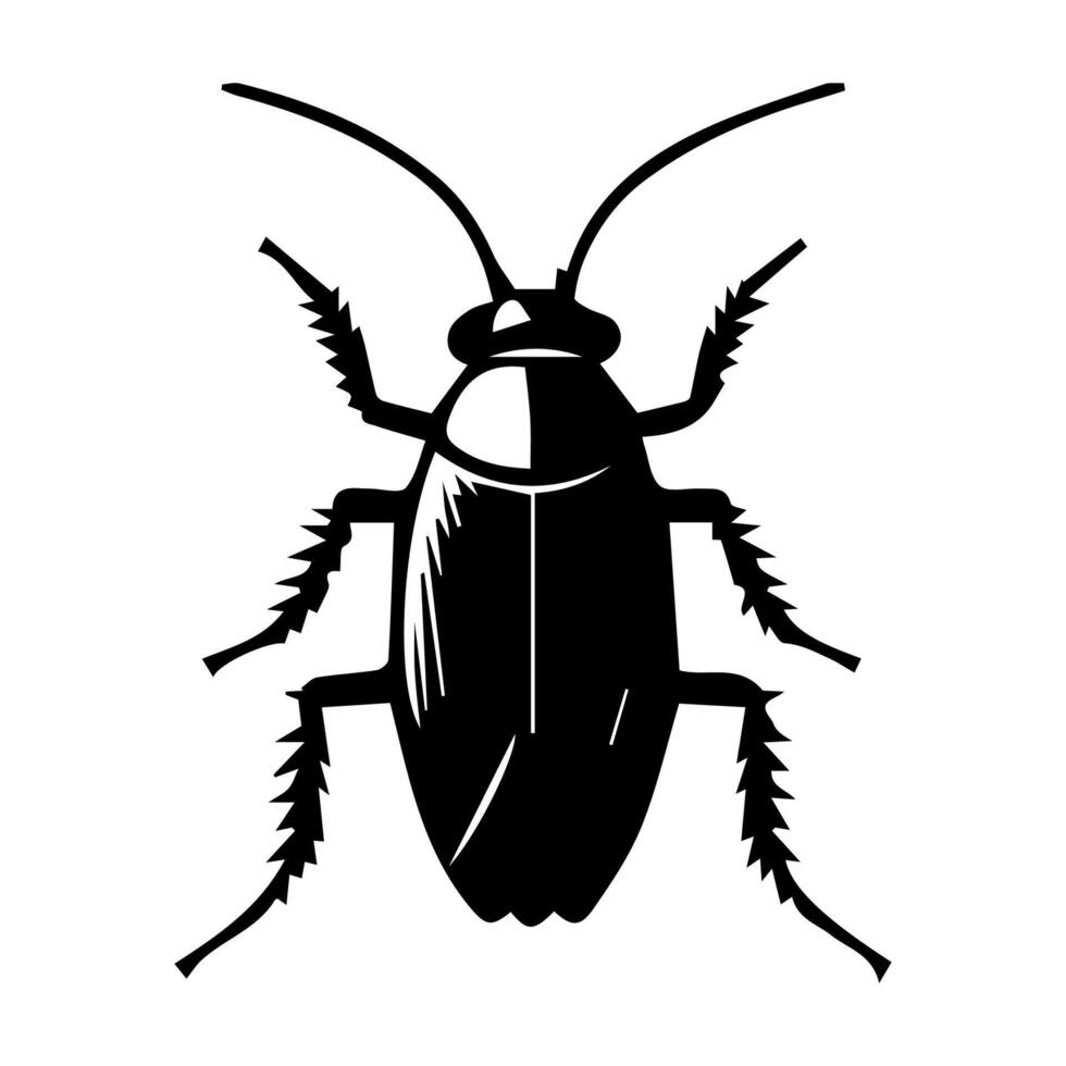 Cockroach bug vector icon. Roach silhouette insect black icon illustration pest