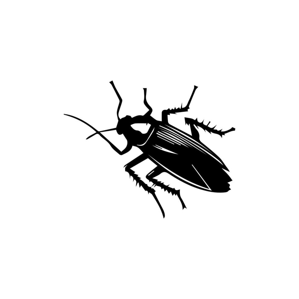 Cockroach bug vector icon. Roach silhouette insect black icon illustration pest