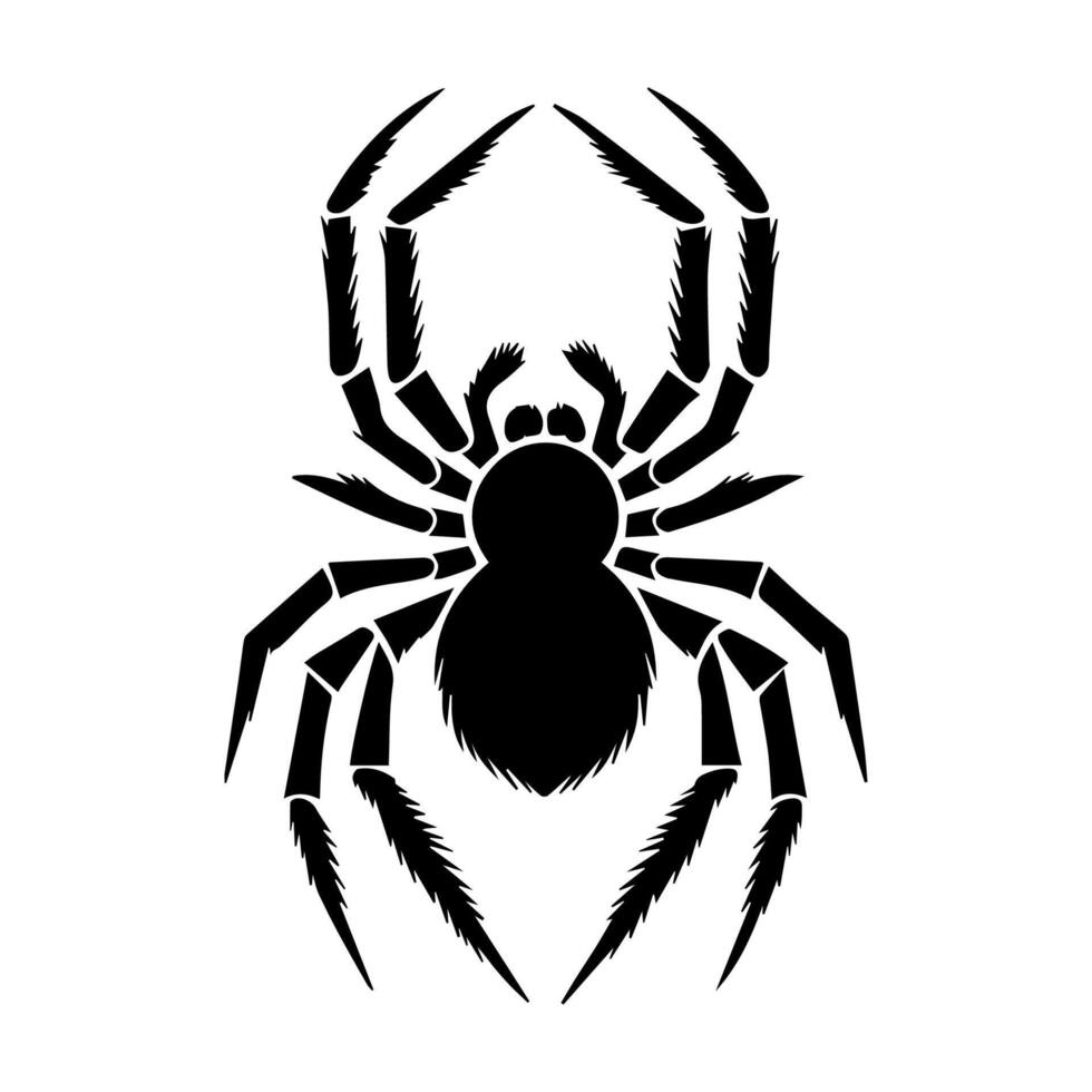 art danger spider black white tattoo element vector template animal