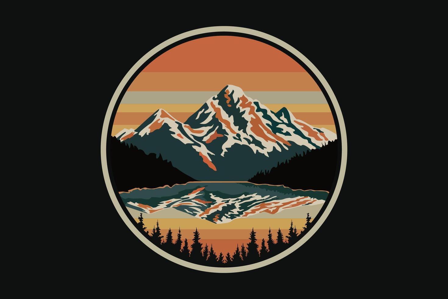 montaña camiseta vector Arte