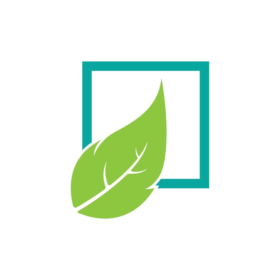 simple green leaf logo vector design