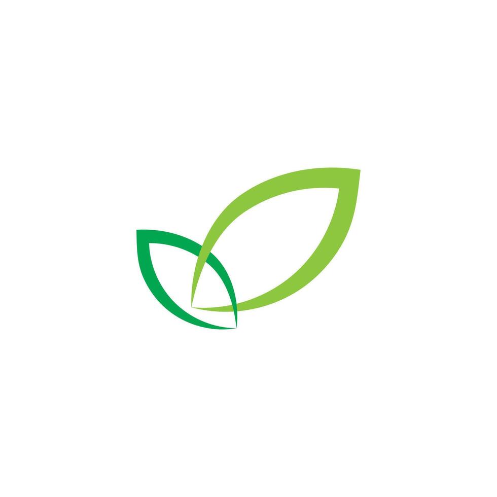 simple green leaf logo vector design