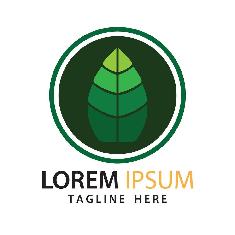 simple green leaf logo vector design