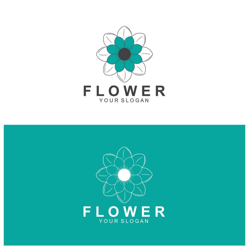 sencillo flor logo naturaleza logo resumen diseño vector