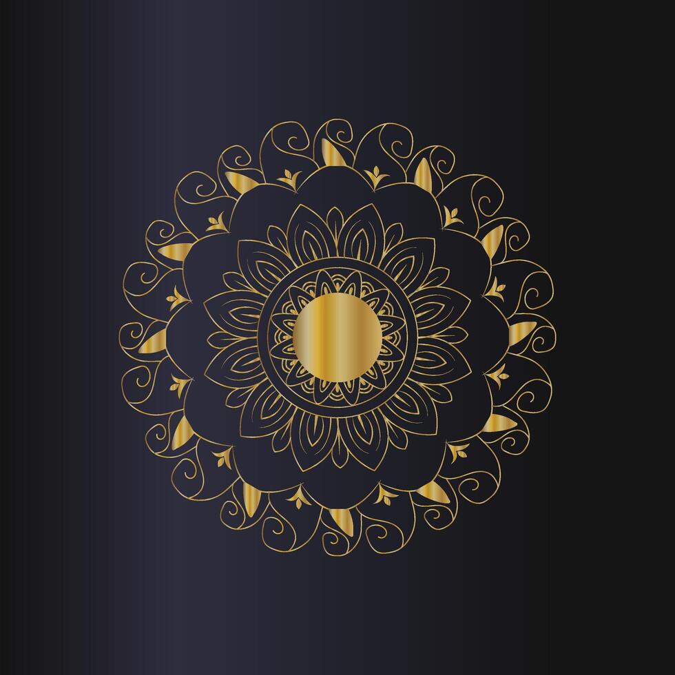 diseño de mandala dorado vector