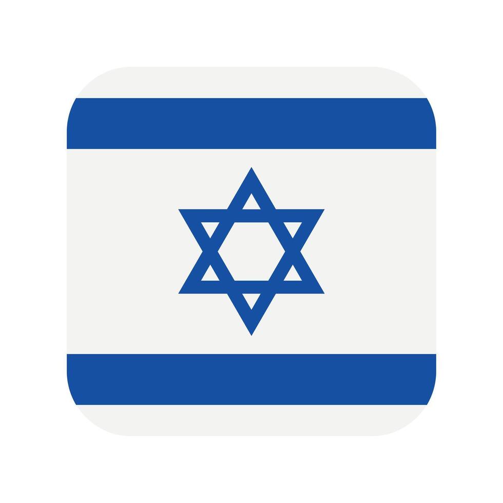 vector israel flag in a square isolated on white background