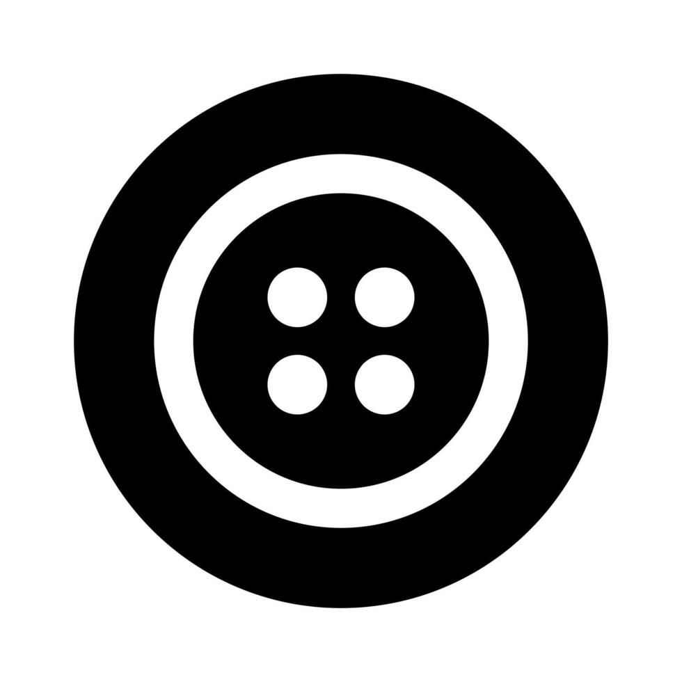 black vector clothes button icon isolated on white background