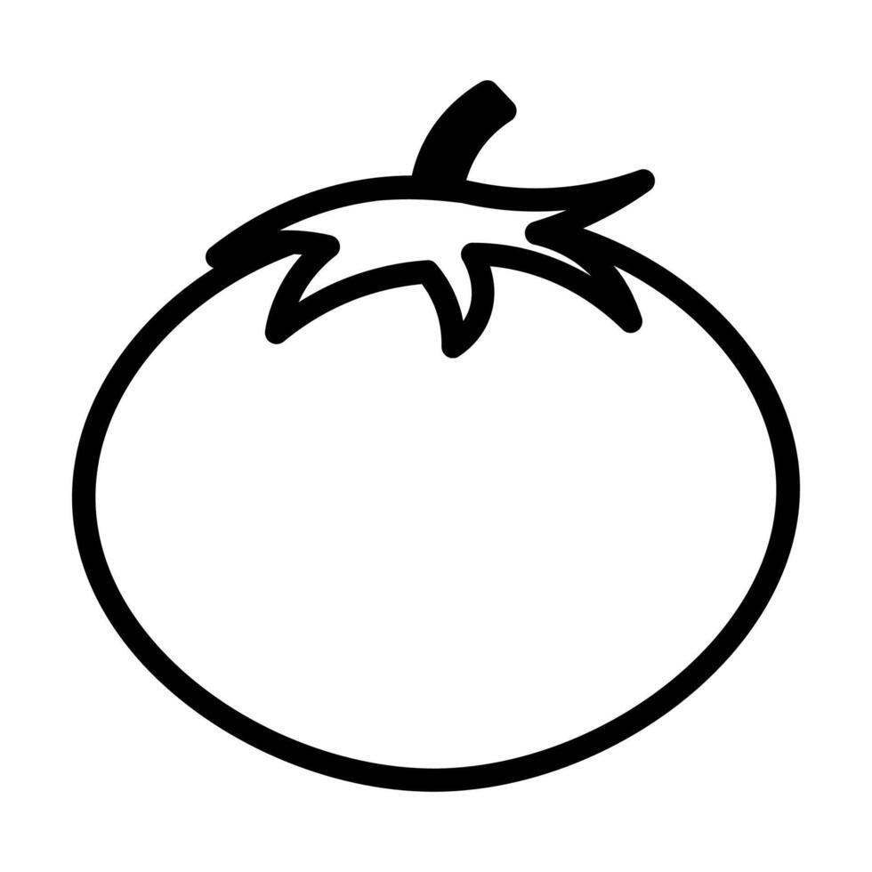 black vector tomato icon isolated on white background