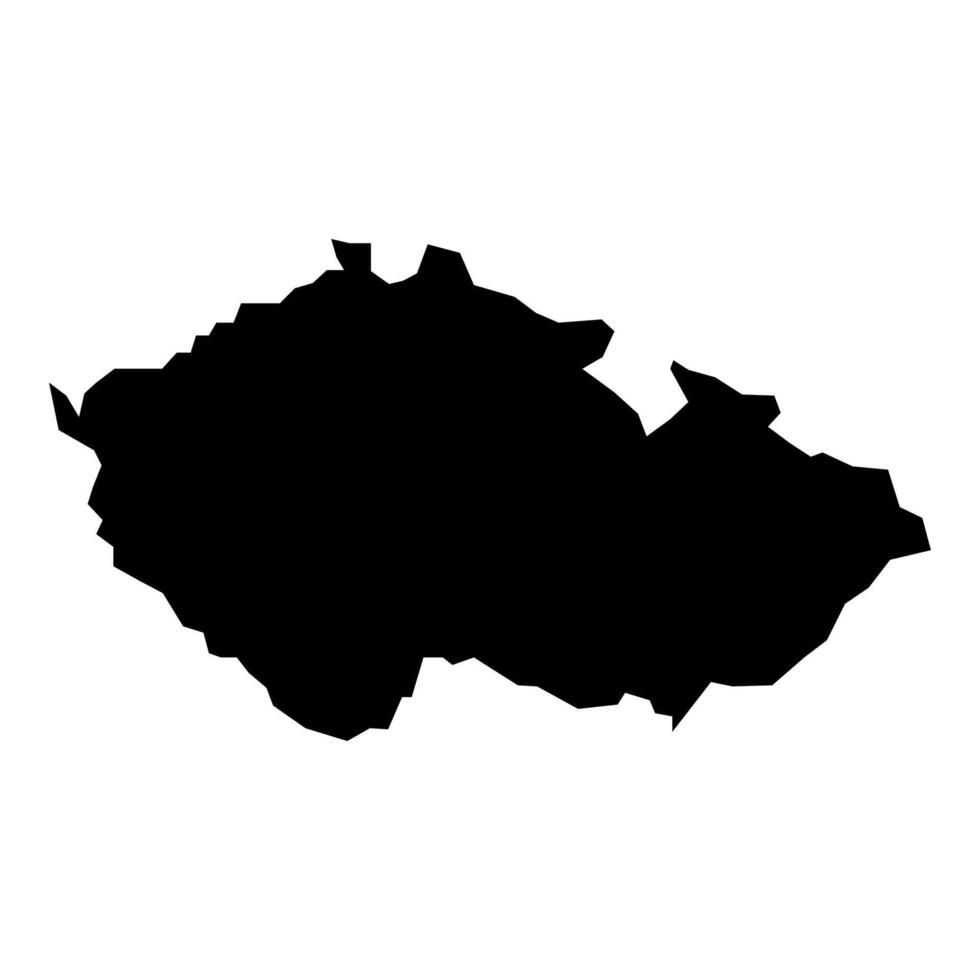 black vector czechia map isolated on white background