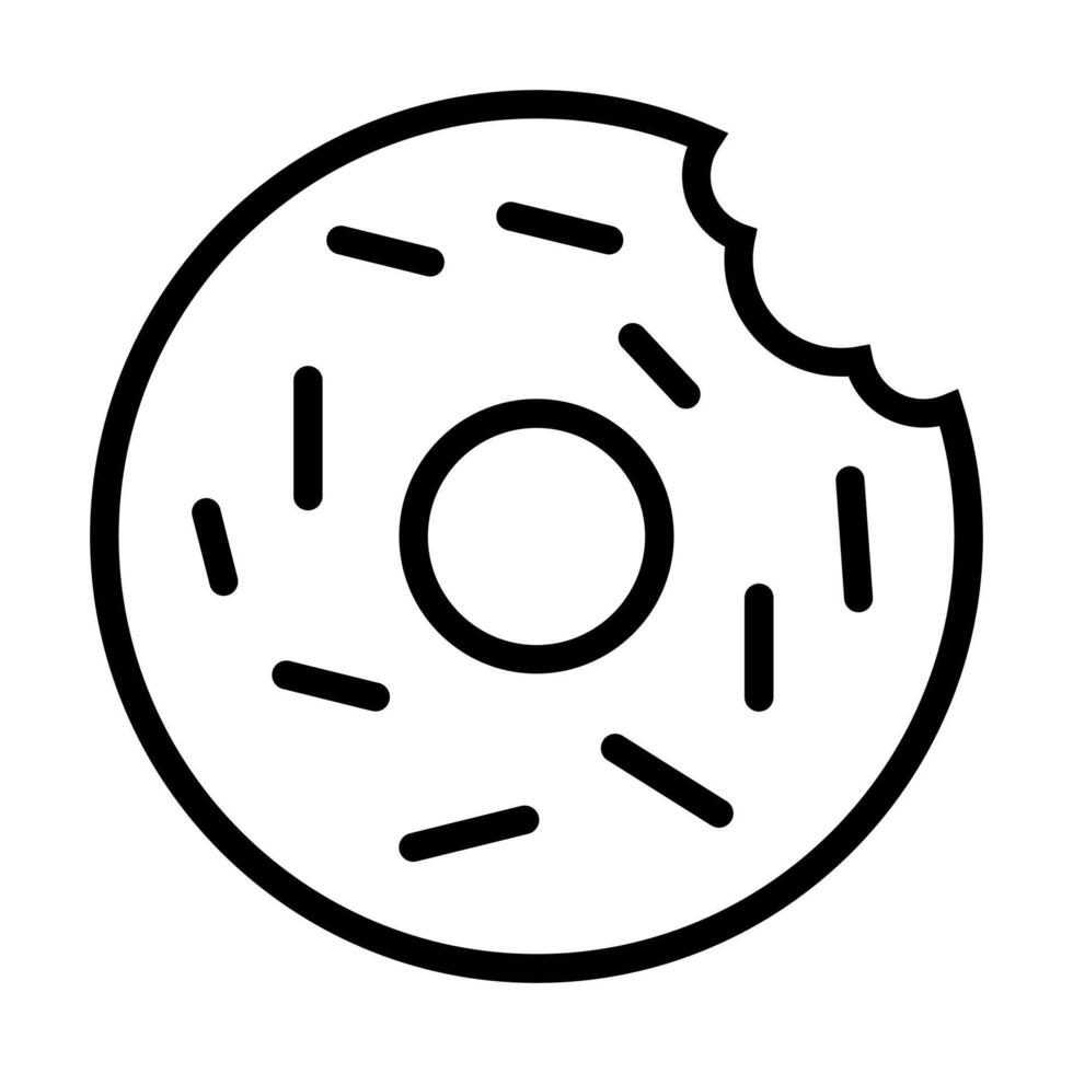 black vector donut icon isolated on white background