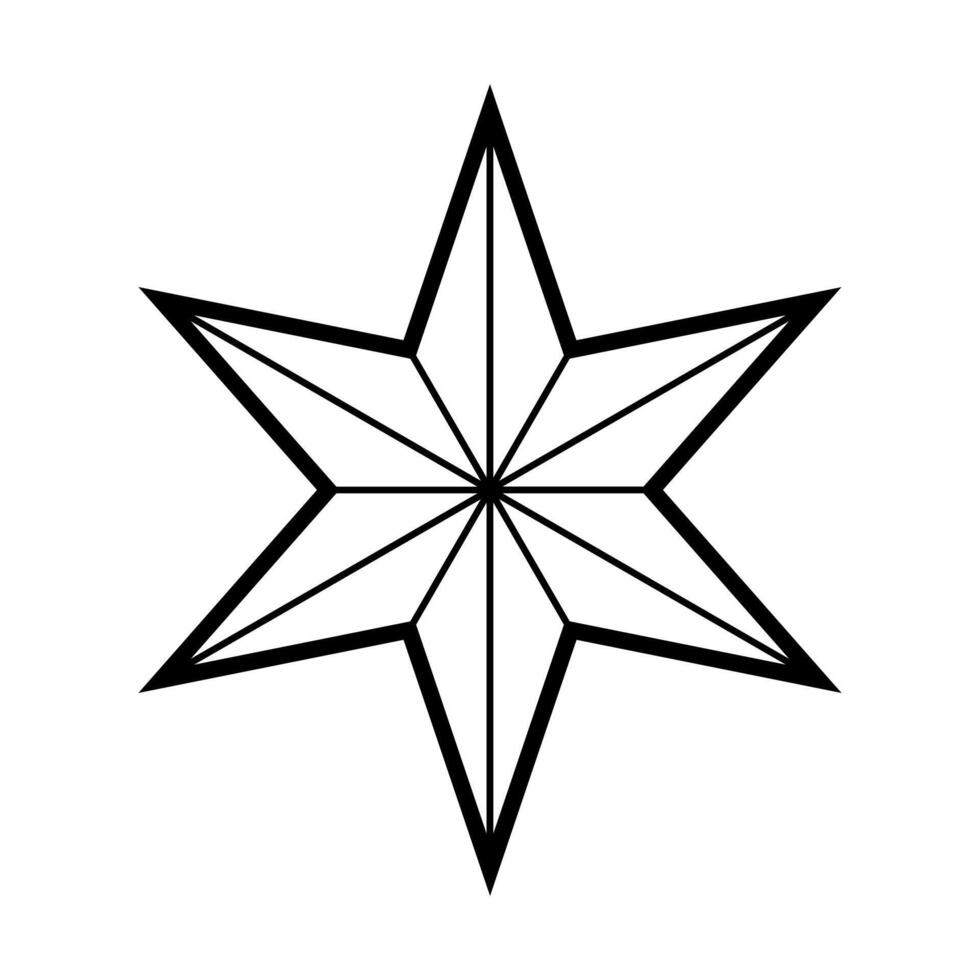 black vector star icon isolated on white background