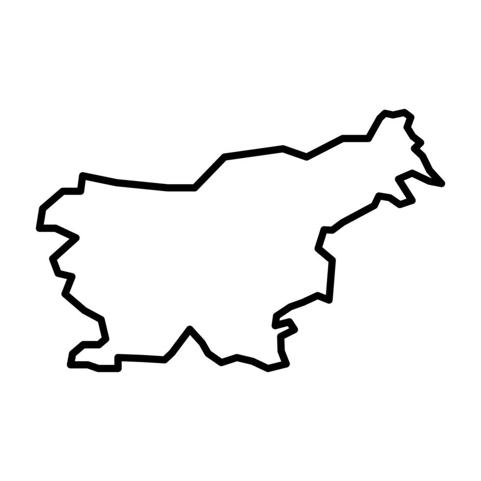 negro vector Eslovenia contorno mapa aislado en blanco antecedentes