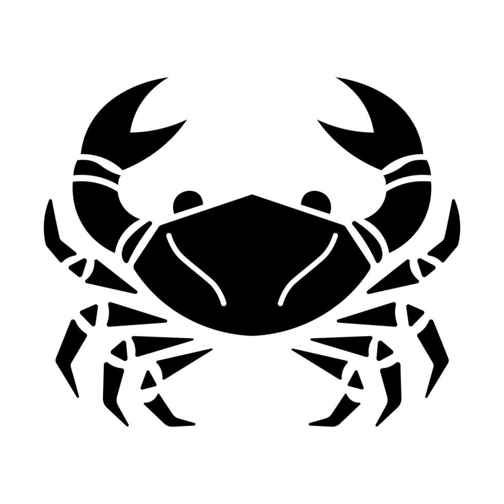 black vector crab icon isolated on white background