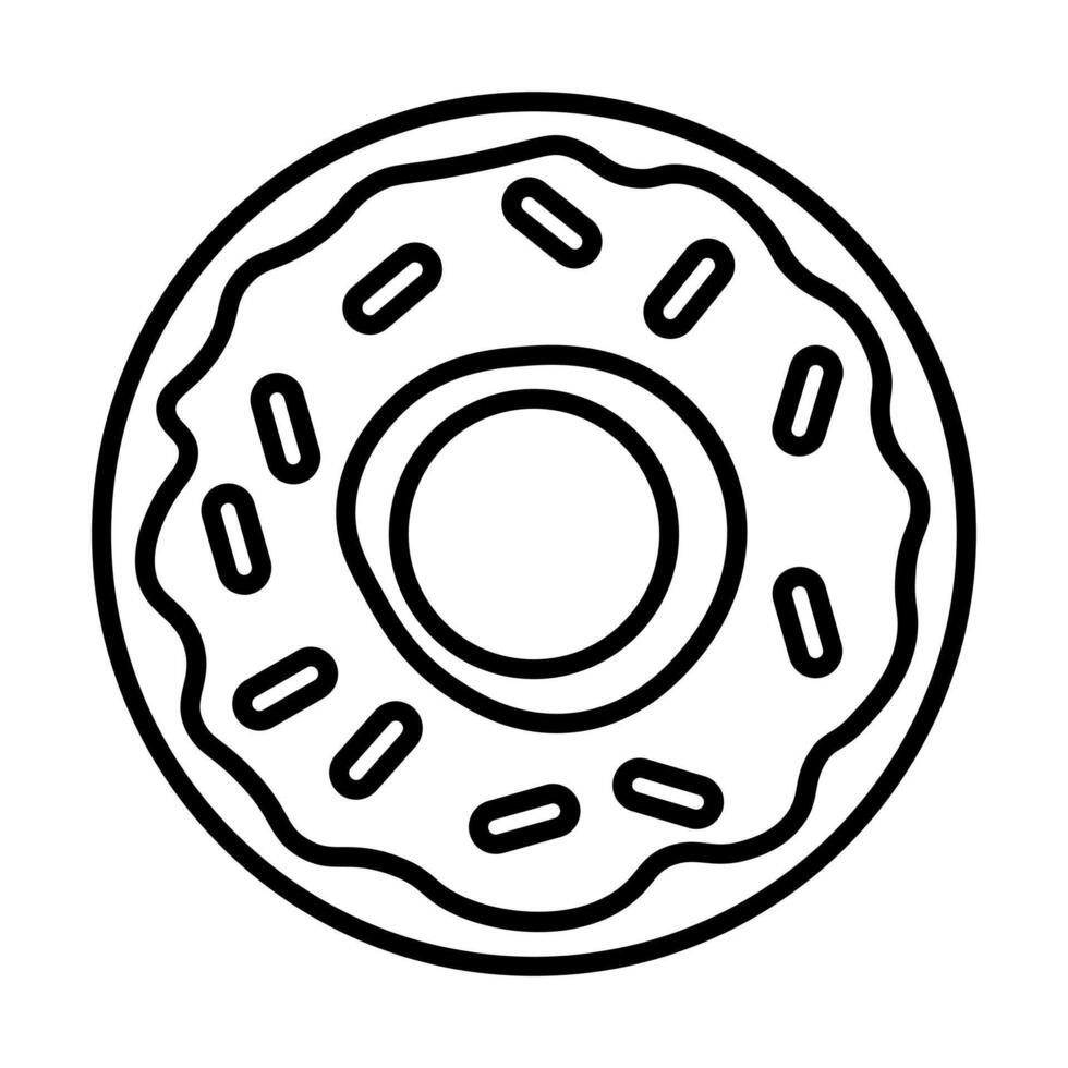 black vector donut icon isolated on white background