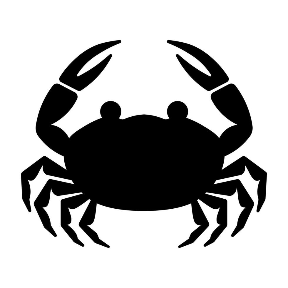 negro vector cangrejo icono aislado en blanco antecedentes