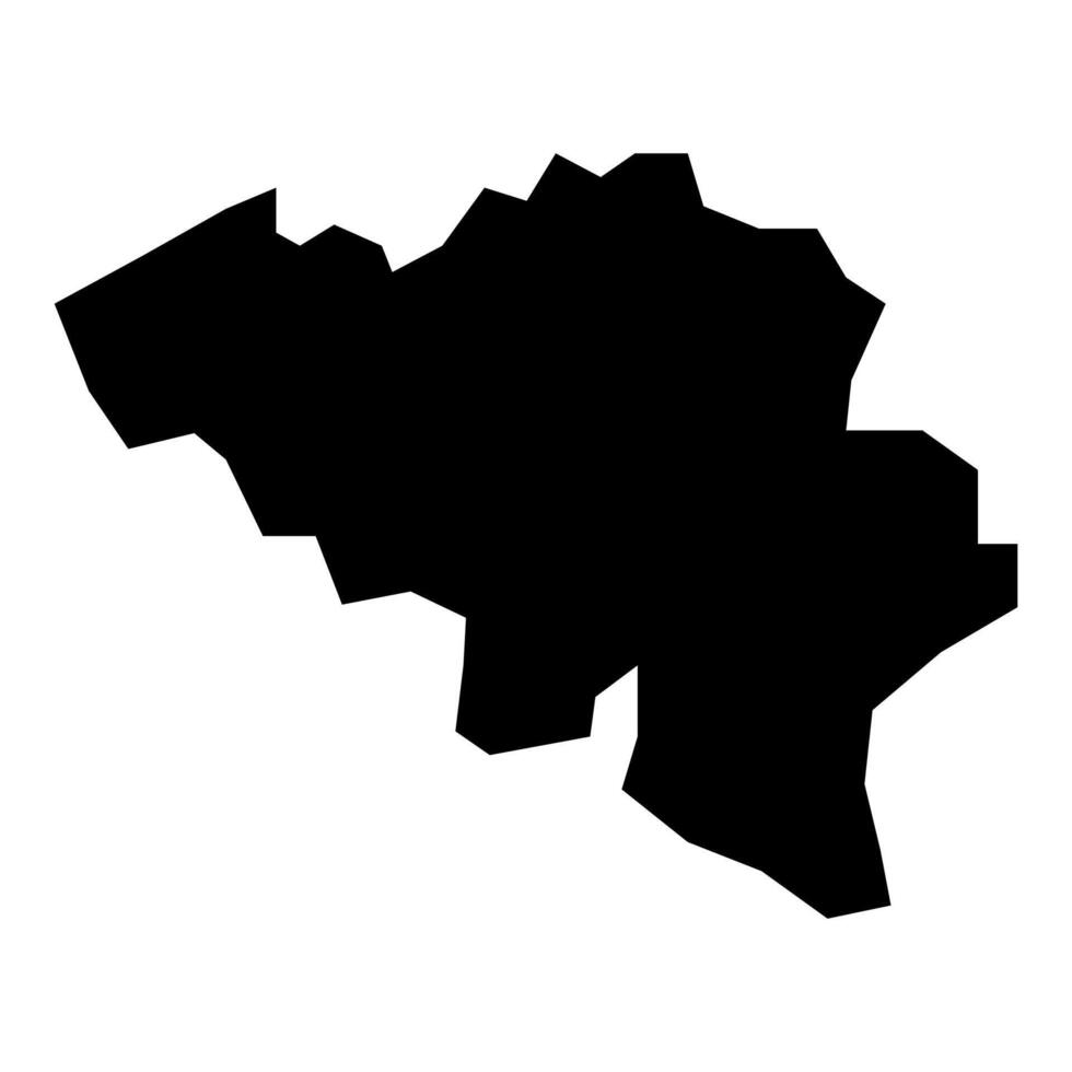 black vector belgium map isolated on white background