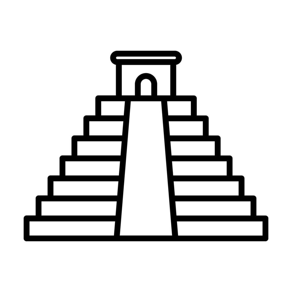 negro vector azteca templo icono aislado en blanco antecedentes