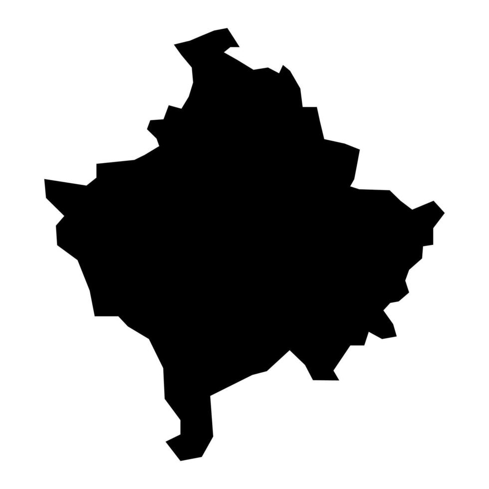 black vector kosovo map isolated on white background