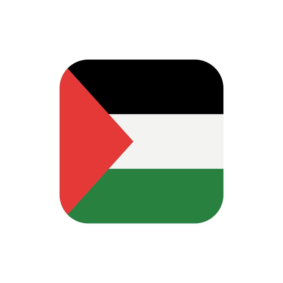 vector palestine flag in a square isolated on white background