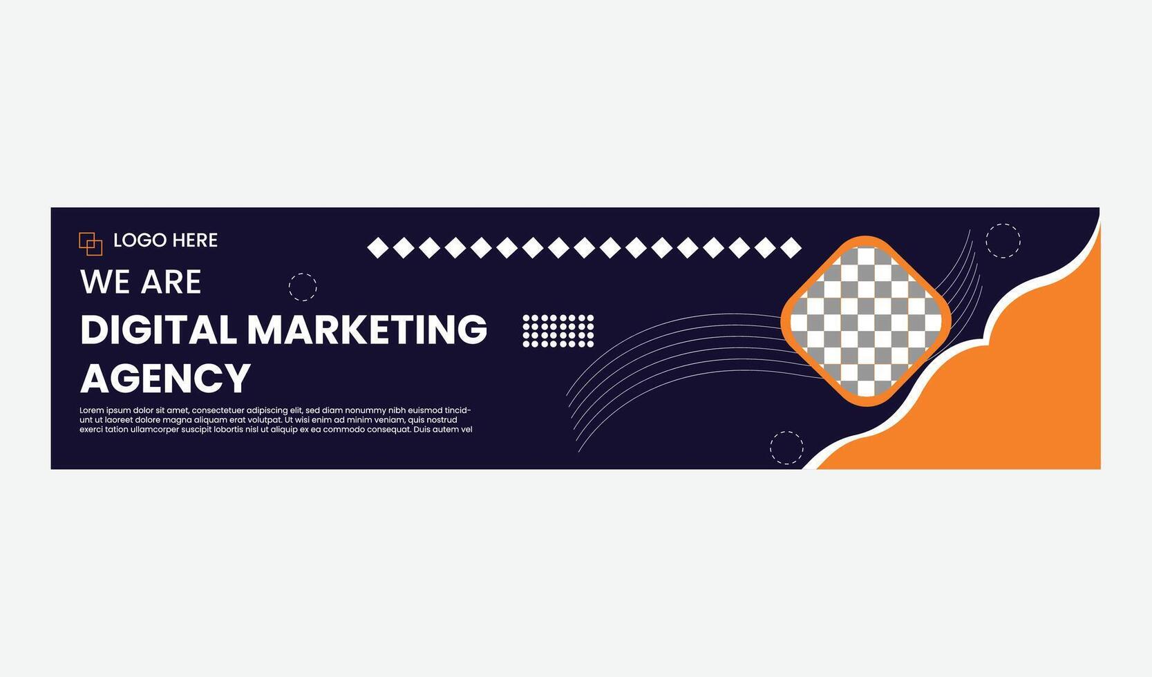 Digital marketing linkedin banner vector