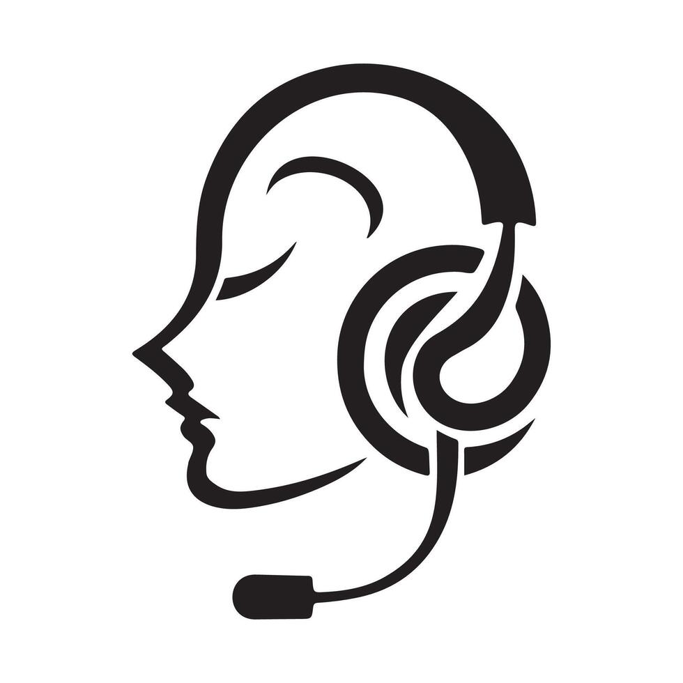 silhouette of a person with headphones vector