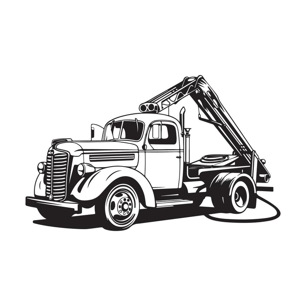 Tow Truck Isolated On White Background, Illustration Of a Tow Truck vector