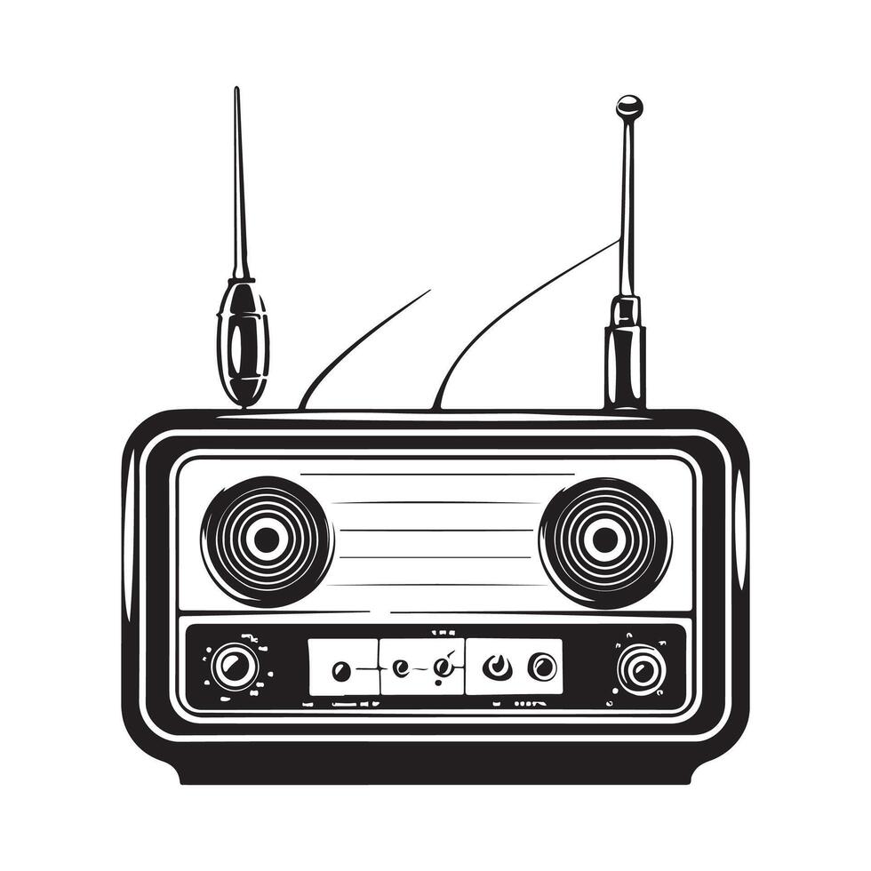 Old Radio Vector Image, Art, Icons, and Graphics