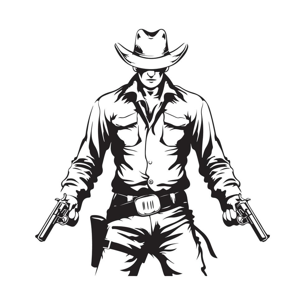 Cowboy Shooting Vector Art, Icons, and Graphics