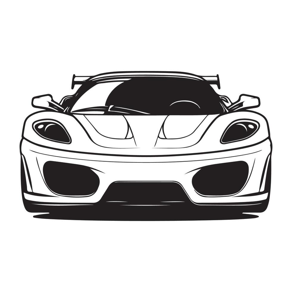 Sports car black white Vectors and Illustrations