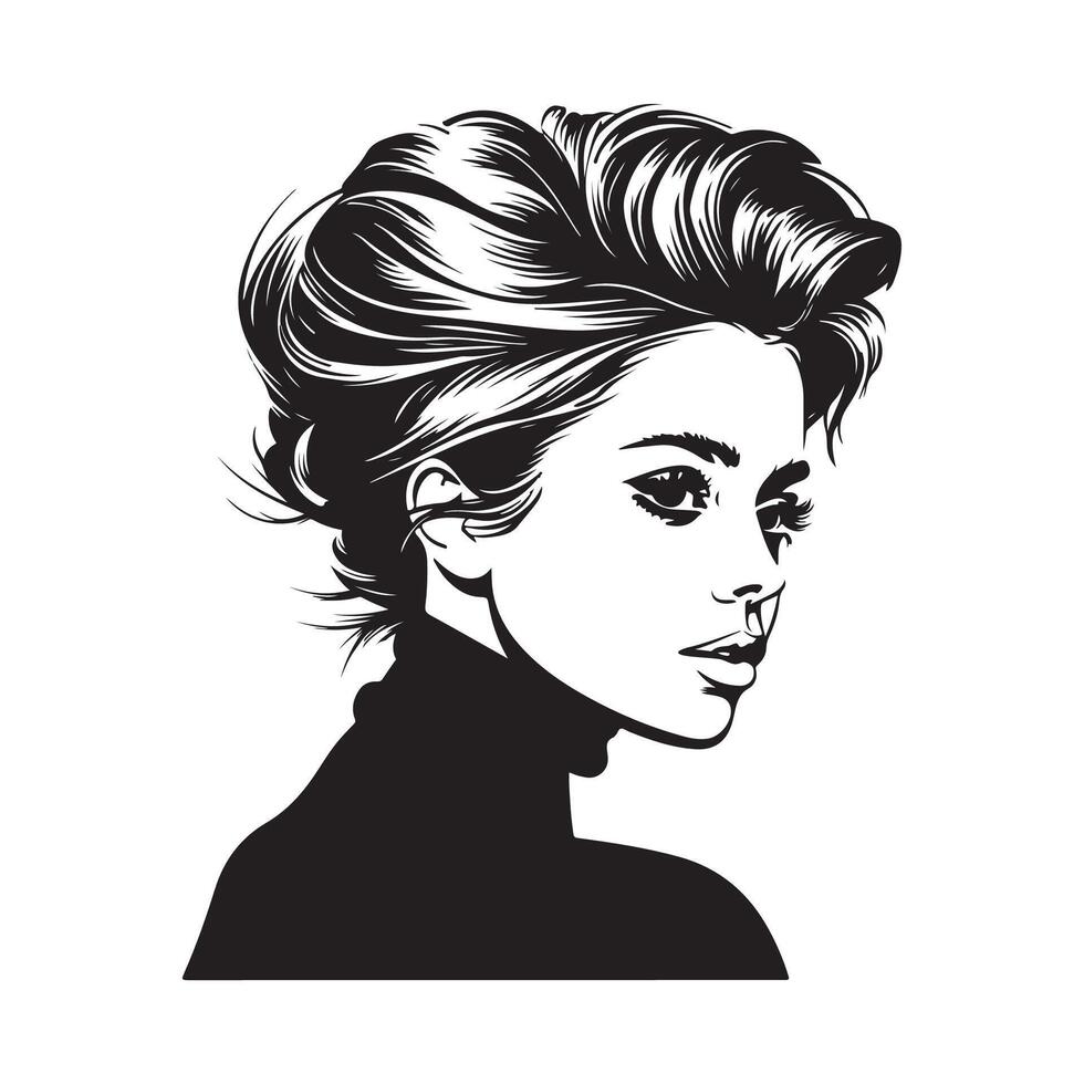 mujer francés giro peinado imagen vectores y vector diseño
