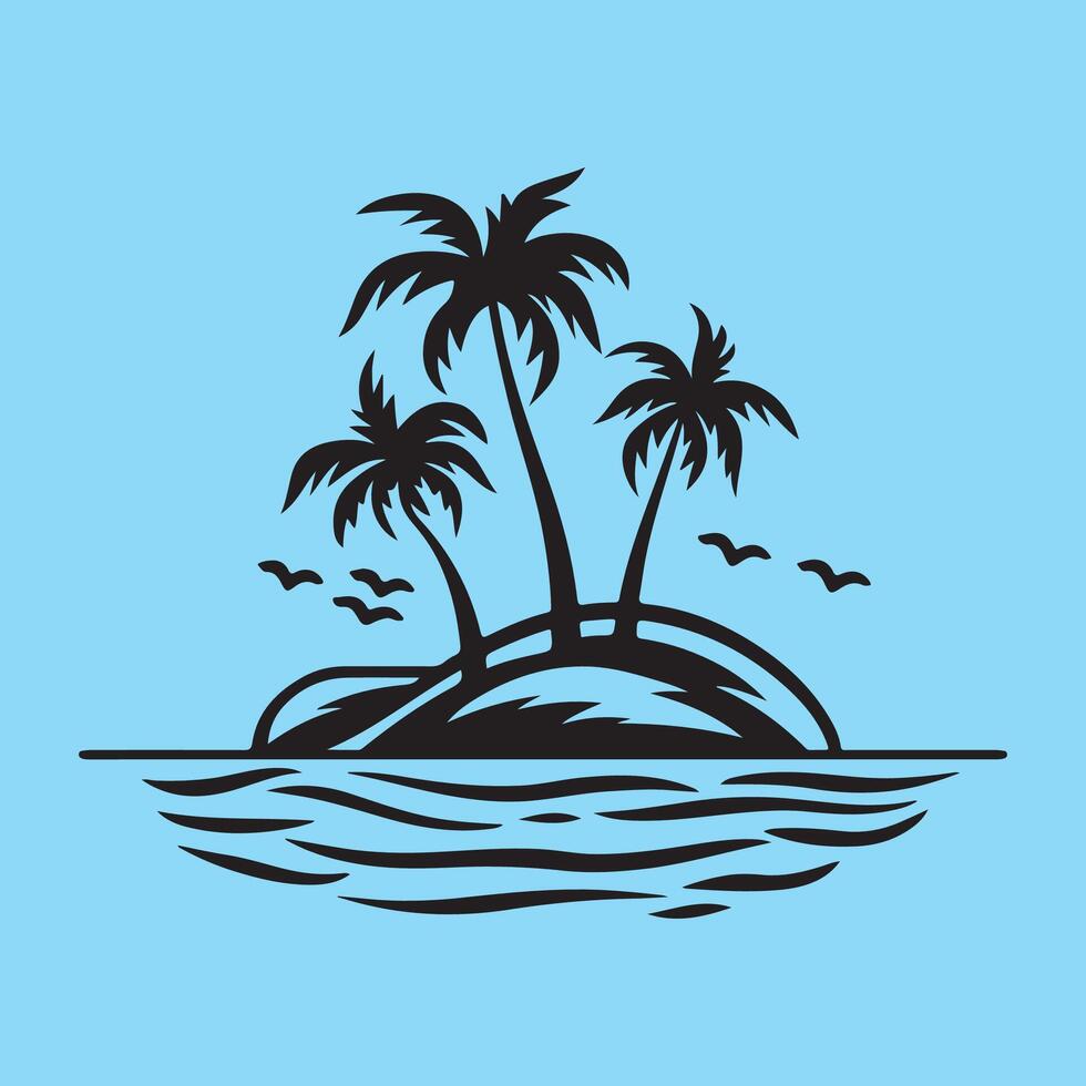 isla logo vector arte, iconos, y gráficos