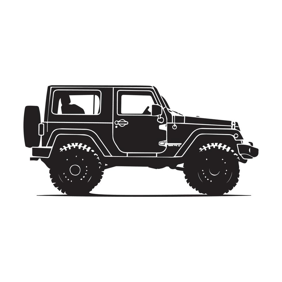 Off road vehicle silhouette vector Stock Vector