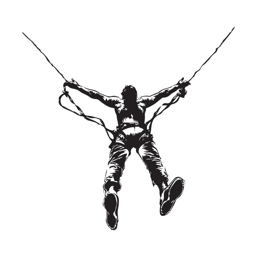 Bungee Jumping Silhouettes Vector