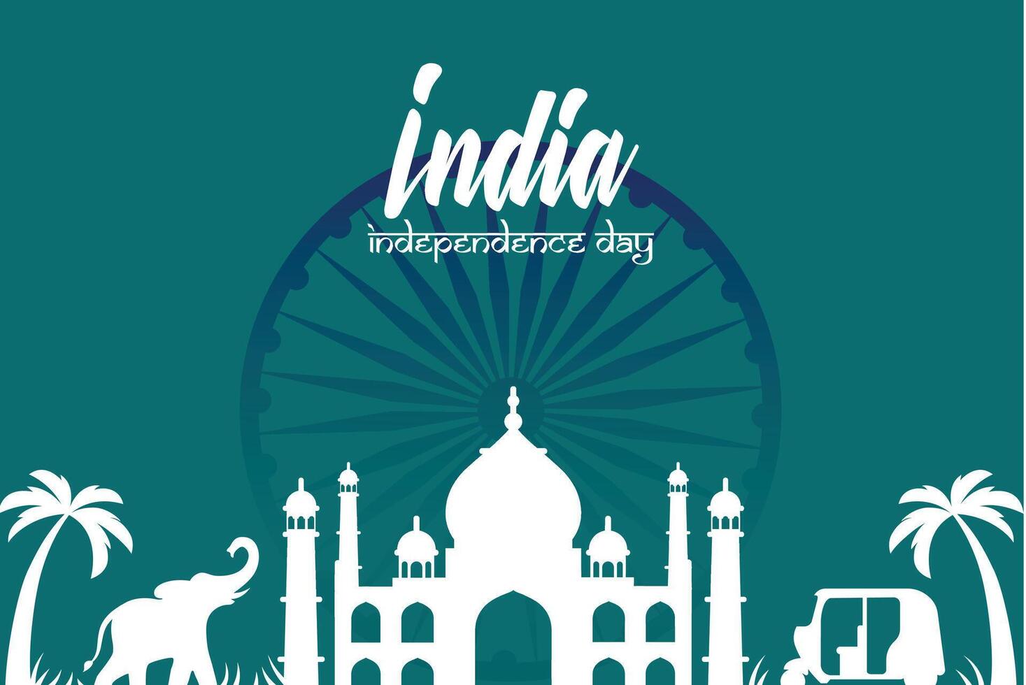 Easy to edit vector illustration of Monument and Landmark of India on Indian Independence Day celebration background