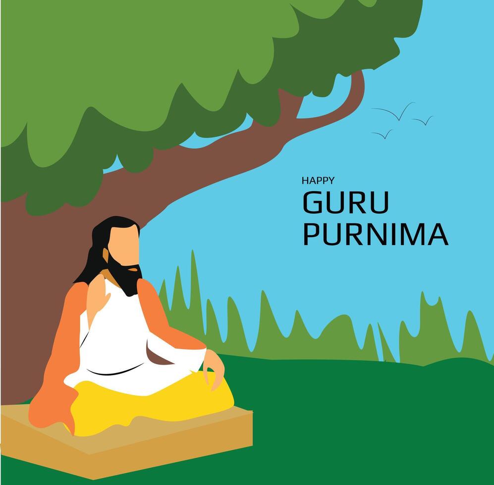 Vector Illustration for Guru Purnima Celebration day