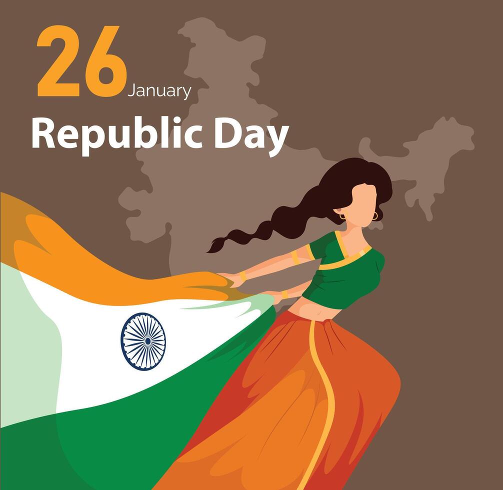 Easy to edit vector illustration of Happy Republic Day of India tricolor background for 26 January