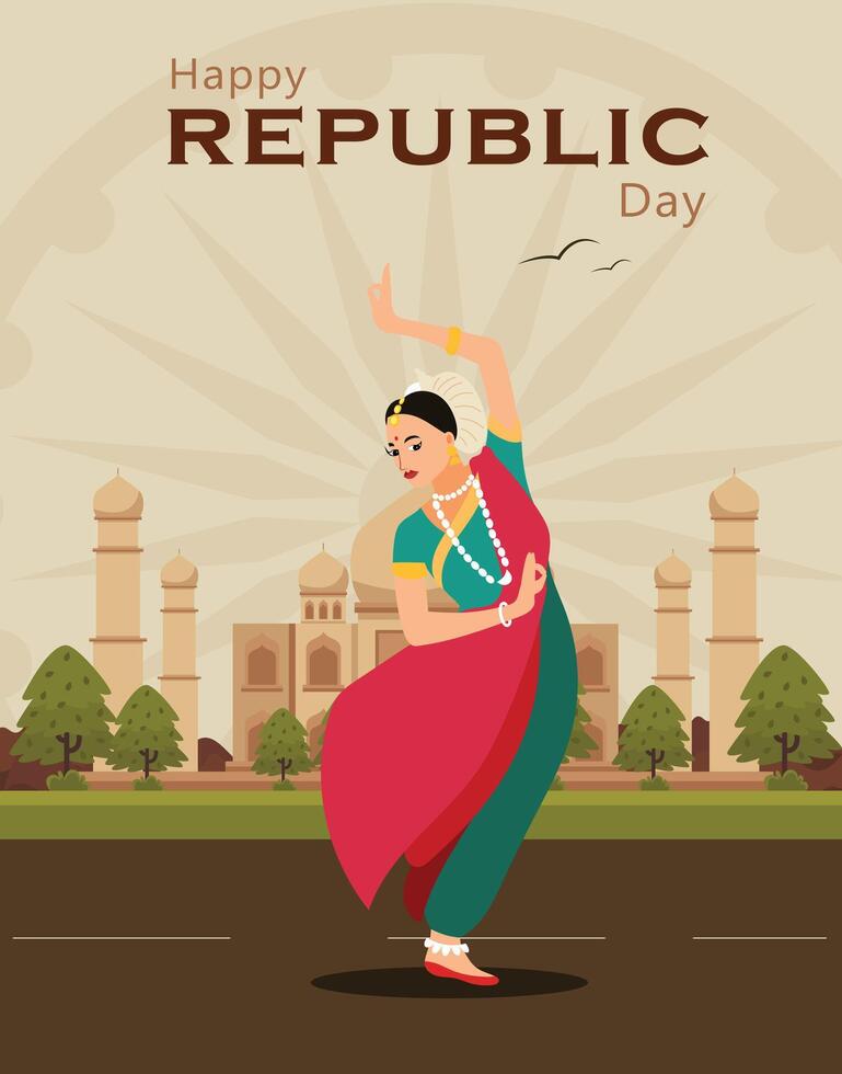 fácil a editar vector ilustración de contento república día de India tricolor antecedentes para 26 enero