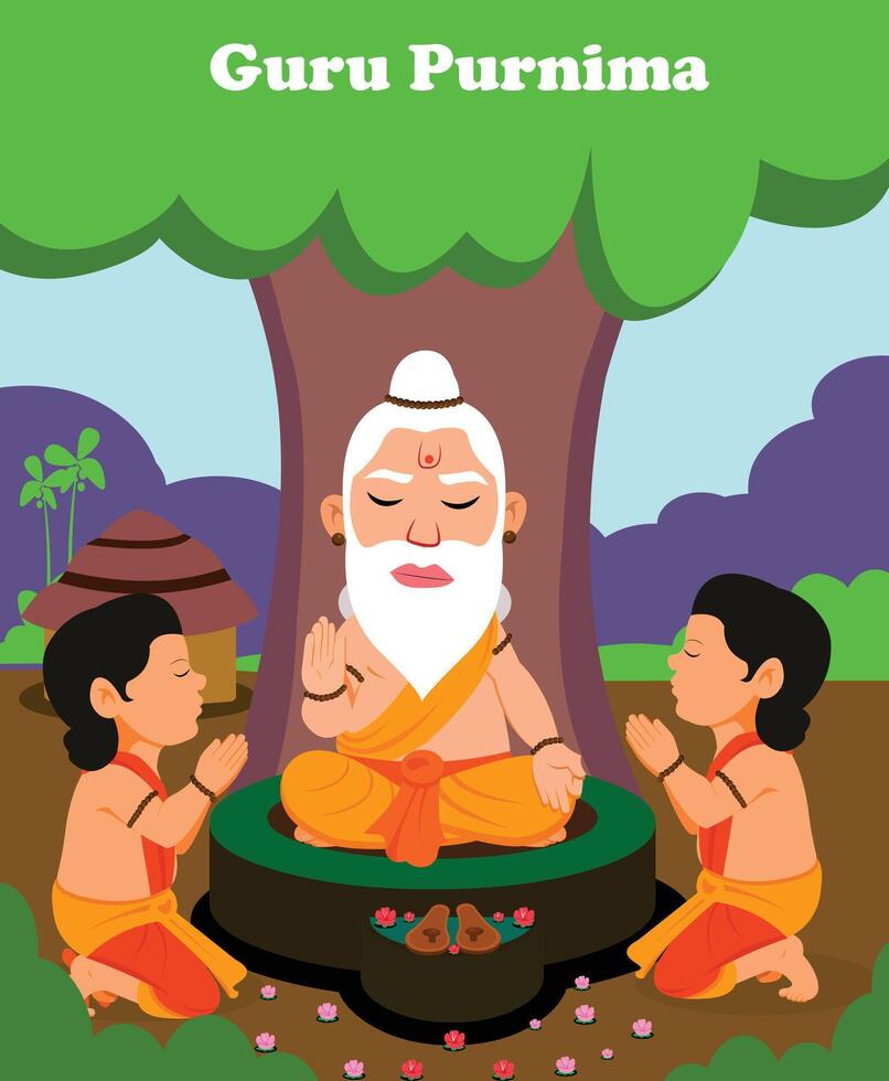 vector ilustración para gurú purnima celebracion día