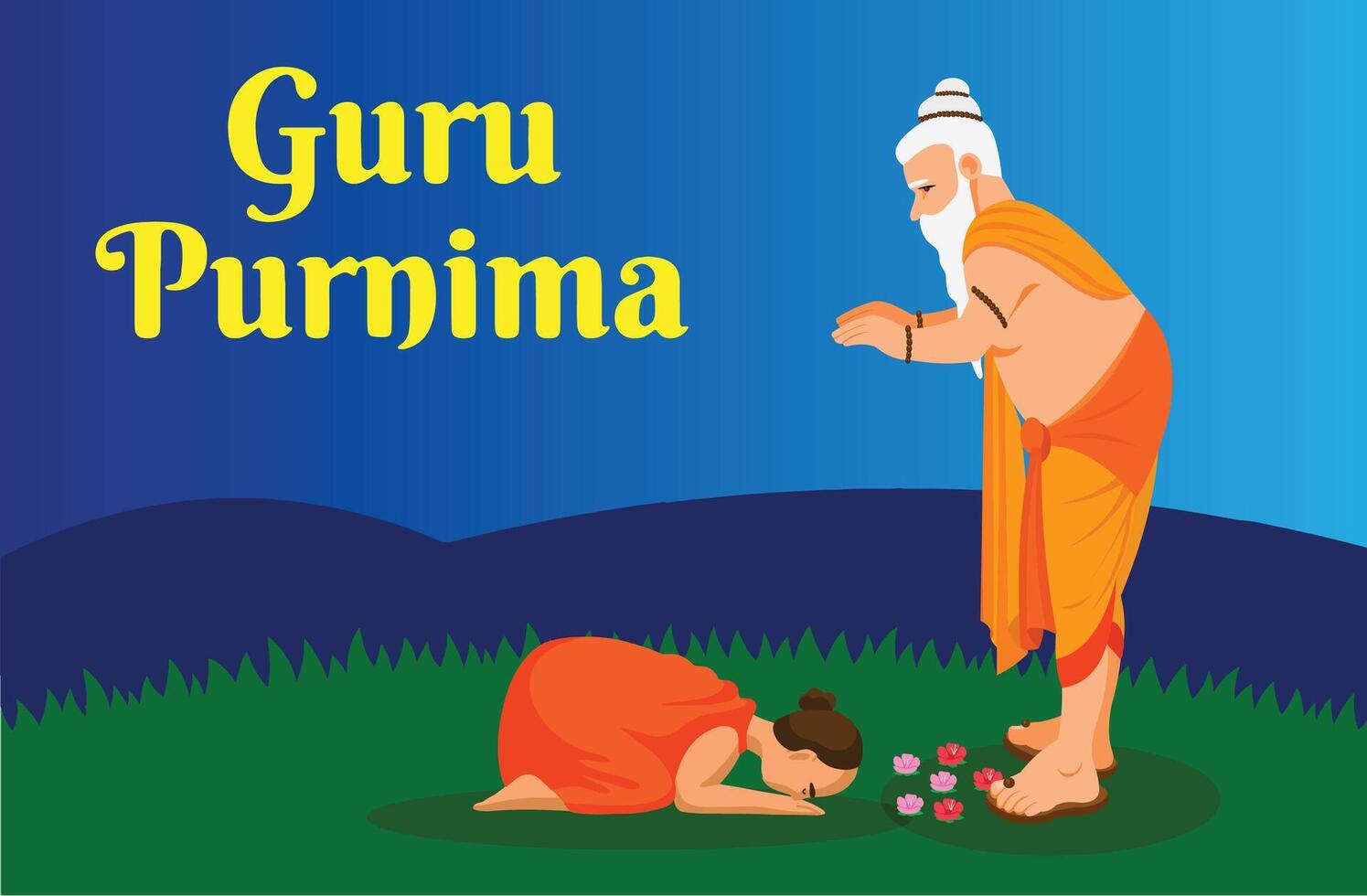 Vector Illustration for Guru Purnima Celebration day