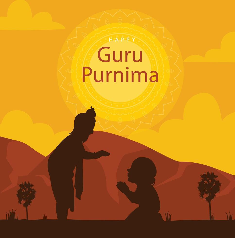 Vector Illustration for Guru Purnima Celebration day