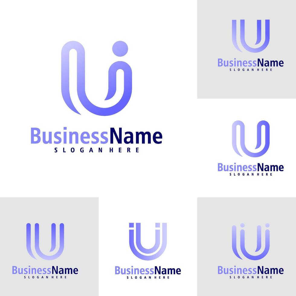 Set of Letter U logo design vector. Creative Initial U logo concepts template vector
