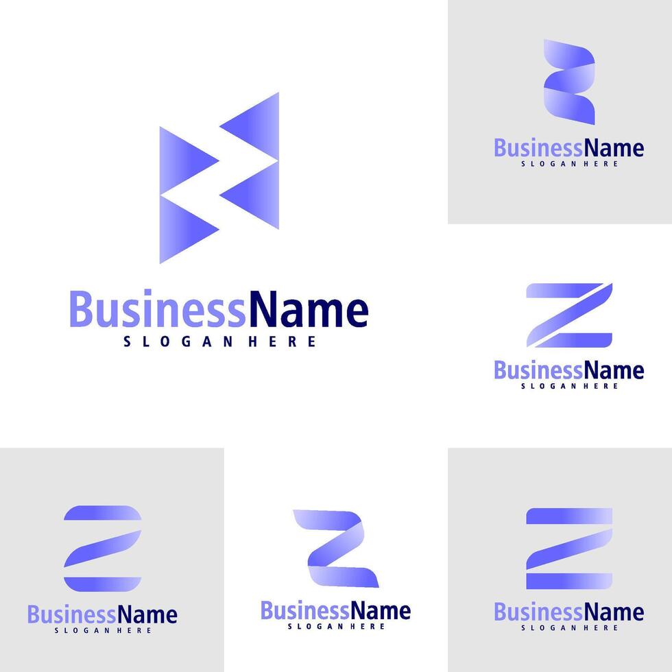 Set of Letter Z logo design vector. Creative Initial Z logo concepts template vector