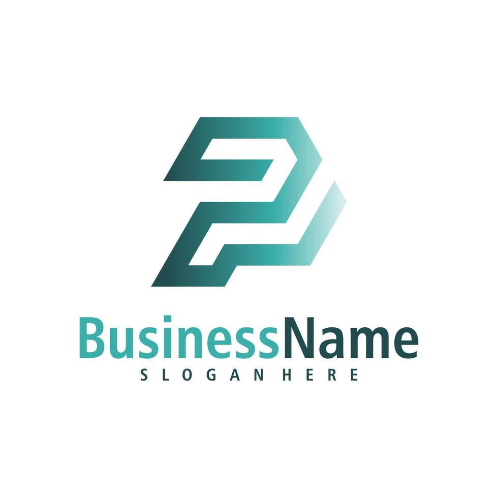 Letter P logo design vector. Creative Initial P logo concepts template vector