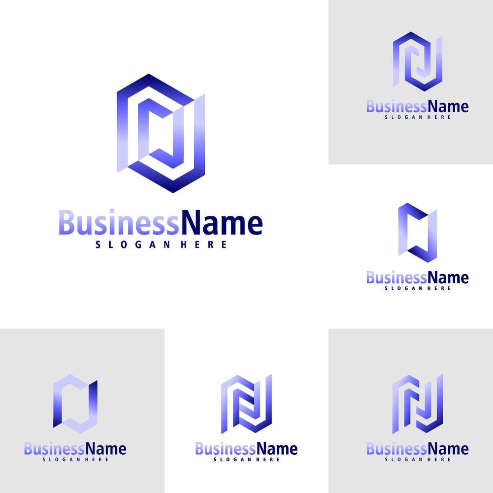Set of Letter J logo design vector. Creative Initial J logo concepts template vector